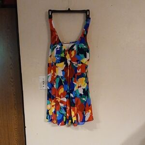 Colorful Floral Swimming Suit Size 20.